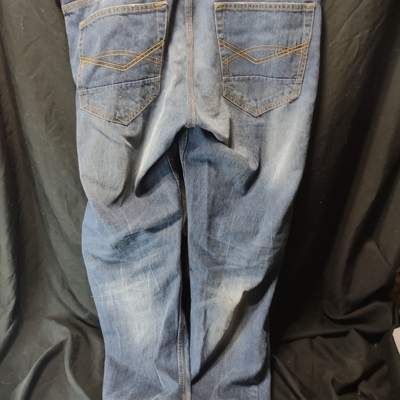 Sean John Mens Jeans Sz 38x32 Mercer Slim Straight Dark Blue Wash - Picture 2 of 4